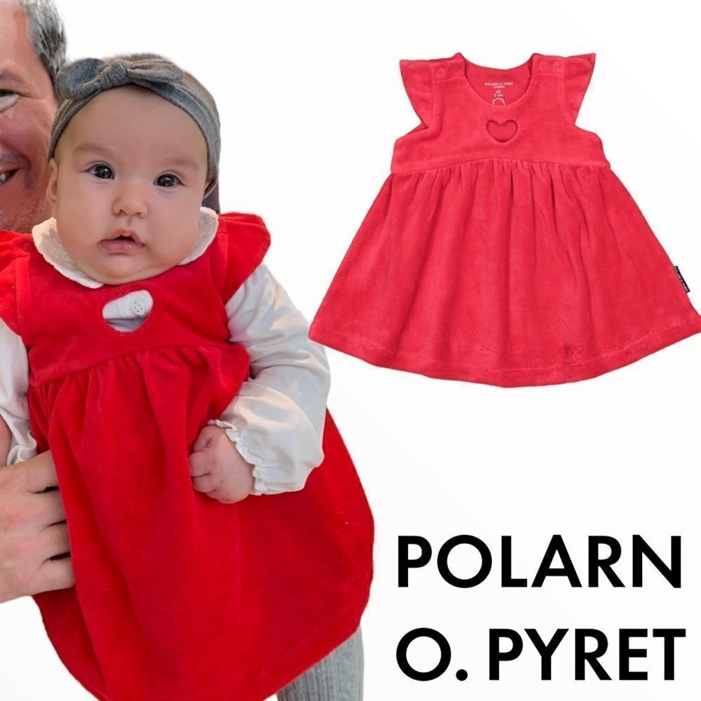 POLARN O PYRET | Red | VELOUR HOLIDAY CUTOUT DRESS